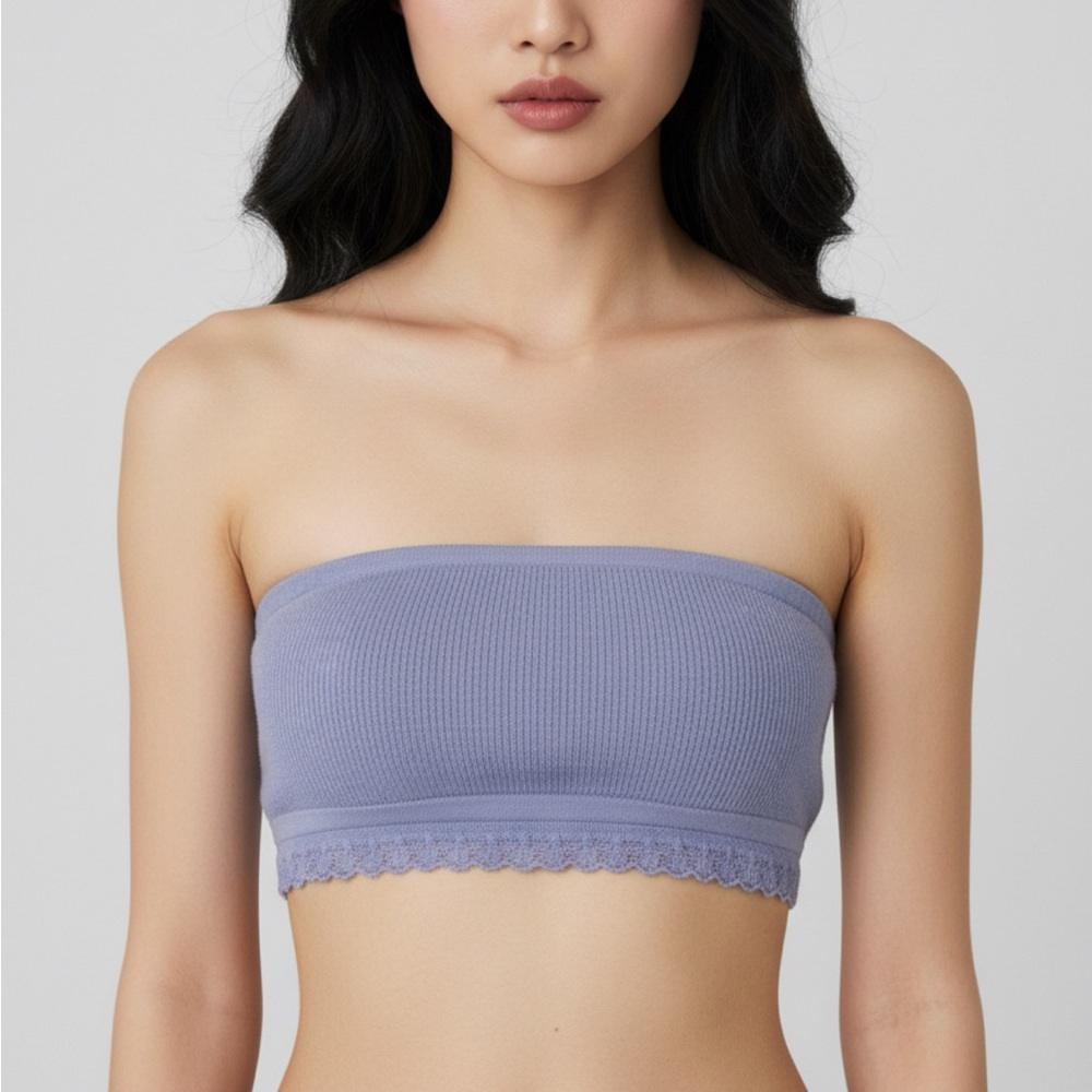 Guest In Residence Cashmere Top High Tide Cropped Tube Bandeau M 90s Y2K